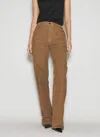 Saint Laurent Logo-patch Corduroy Trousers In Brown