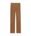Saint Laurent Logo-patch Corduroy Trousers In Brown