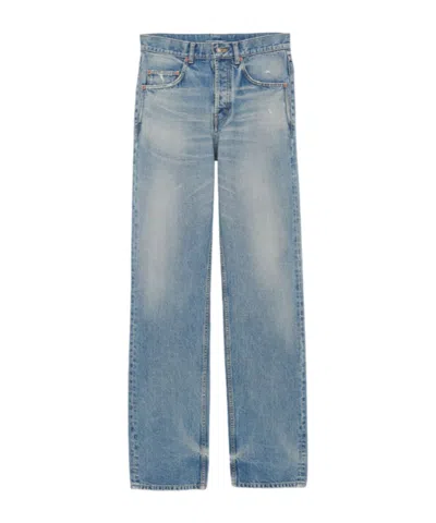 Saint Laurent Long Baggy Jeans In Gray