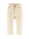Saint Laurent Mid-rise Knee-length Shorts In White