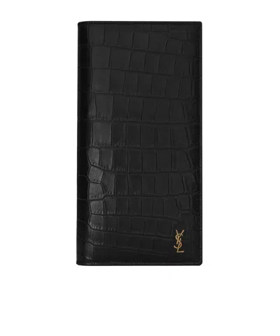 Saint Laurent Long Bi-fold Wallet In Black