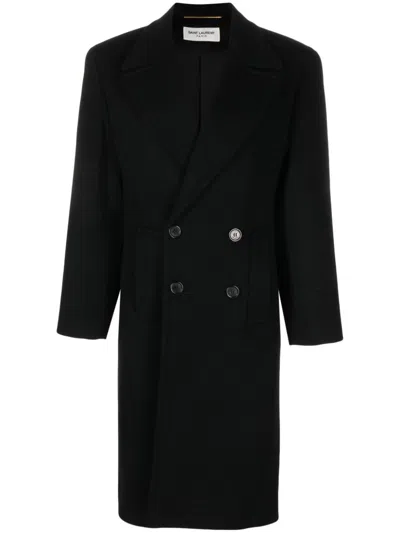 Saint Laurent Long Black Wool Jacket For Women