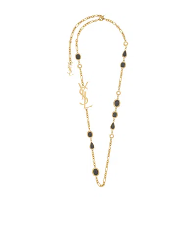 Saint Laurent Long Chain Necklace In Gold