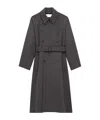 Saint Laurent Long Coat In Cashmere In Gray