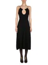 Saint Laurent Cut-out Open-back Dress In Black