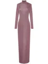 Saint Laurent Long Dress In Tight-fitting And Semi-transparent Viscose