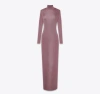 Saint Laurent Long Dress In Tight-fitting And Semi-transparent Viscose In Multi
