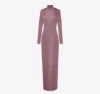 Saint Laurent Long Dress In Tight-fitting And Semi-transparent Viscose In Multi
