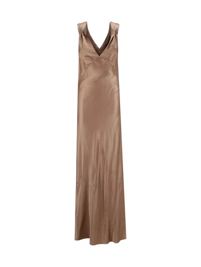 Saint Laurent Satin Gown In Pink