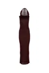 Saint Laurent Hood Detail Viscose Long Dress