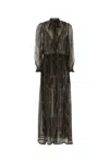 Saint Laurent Multicolor Printed Silk Long Dress In Printed