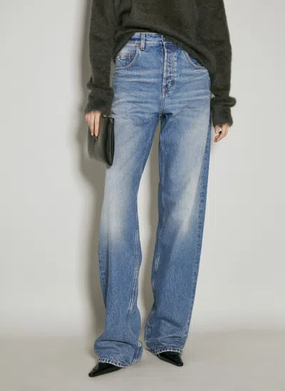 Saint Laurent Long Extreme Baggy Jeans In Blue