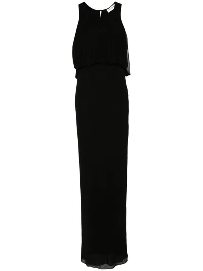 Saint Laurent Long Jersey Dress In Black
