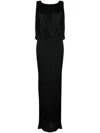Saint Laurent Shoulder-baring Long Dress With Gathered Accents