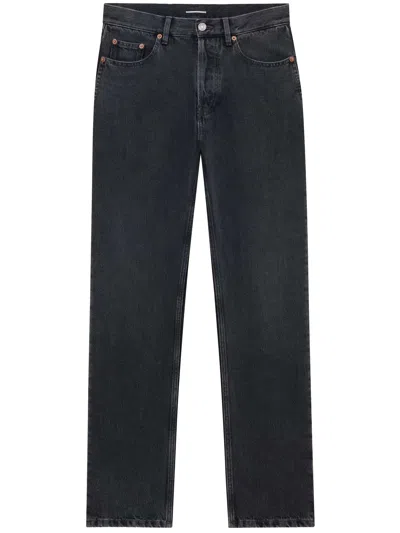Saint Laurent Loose Straight Jeans In Black