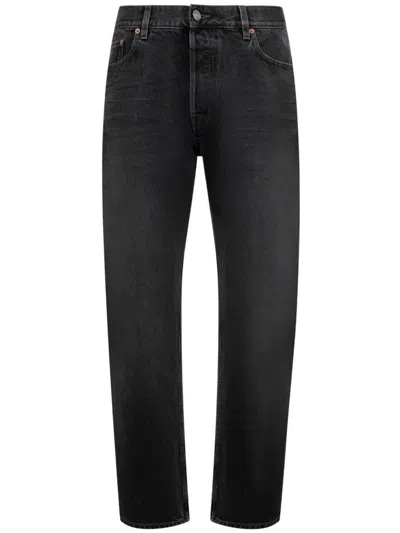 Saint Laurent Mick Long Jeans Five Pocket Belt Loops In Black