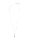 SAINT LAURENT SAINT LAURENT LONG SILVER-COLORED CHAIN NECKLACE WITH CONICAL AND TRIANGULAR CHARM IN BRASS MAN