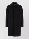 Saint Laurent Long Single-breasted Coat Featuring Side Pockets In Black