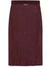 Saint Laurent Semi-transparent Midi Skirt In Pink