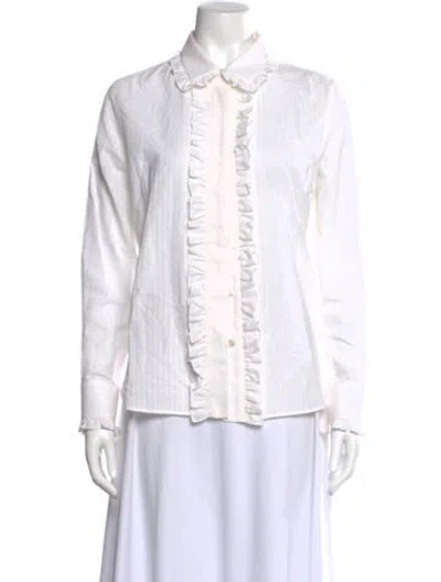 Pre-owned Saint Laurent Long Sleeve Blouse In Neutral