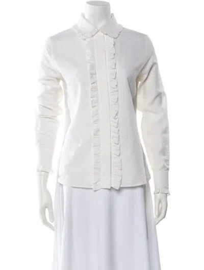 Pre-owned Saint Laurent Long Sleeve Blouse In Neutral