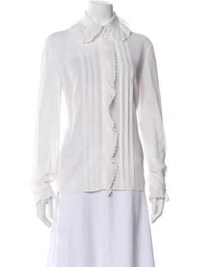 Pre-owned Saint Laurent Long Sleeve Blouse In Neutral