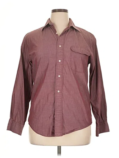 Pre-owned Saint Laurent Long Sleeve Button Down Shirt In Burgundy