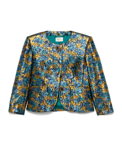 Saint Laurent Long Sleeve Casual Jacket In Blue