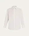 Saint Laurent Long-sleeve Collared Button-down Blouse