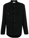 Saint Laurent Cotton Long-sleeve Shirt In Black