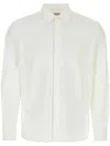 Saint Laurent White Pointed Collar Long Sleeve Shirt In Cotton Man In Weiss