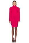 Saint Laurent Panama High-neck Mini Dress In Pink