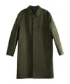 Saint Laurent Buttoned Flap-pocket Coat In Green