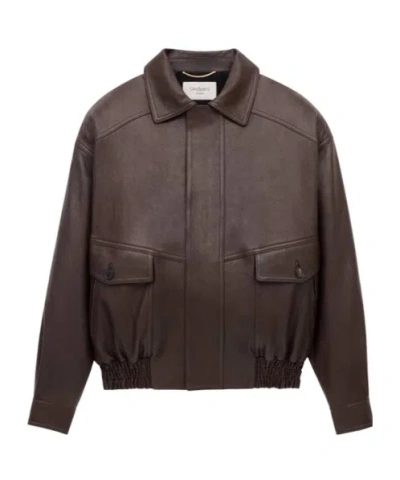 SAINT LAURENT LONG SLEEVE LEATHER JACKET