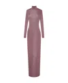 Saint Laurent Long Dress In Tight-fitting And Semi-transparent Viscose In Multi