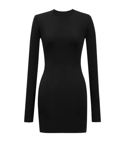 Saint Laurent Long-sleeved Mini Dress In Black