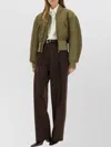 Saint Laurent Women Khaki Recycled Nylon Short Padded Bomber Jacket In Green