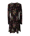 Saint Laurent Long-sleeve Polka-dot Print Dress In Black