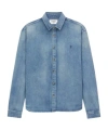 Saint Laurent Cassandre' Blue Cotton Shirt In Blue