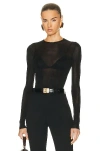 Saint Laurent Fine Viscose Crop Top In Noir