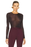 Saint Laurent Long Sleeve Sweater In Prune
