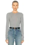 Saint Laurent Crewneck Knitted Jumper In Gray