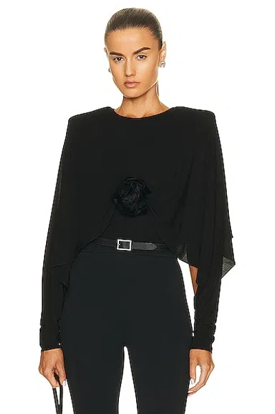 Saint Laurent Long Sleeve Top In Black