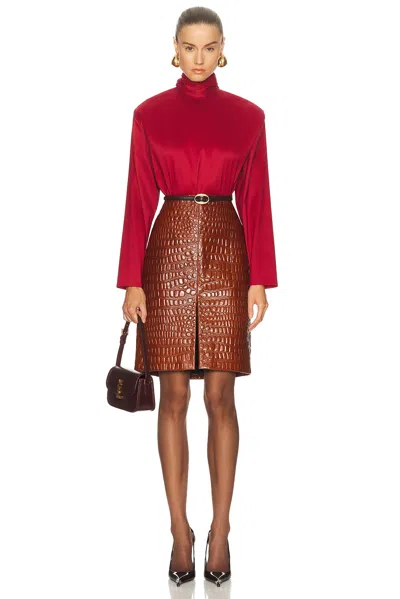 Saint Laurent Long Sleeve Top In Red