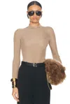 Saint Laurent Long Sleeve Top In Sable