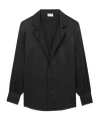 Saint Laurent Satin Pyjamas Shirt Cuffed Sleeves In Black