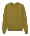 Saint Laurent Long-sleeved Cashmere Sweater In Green