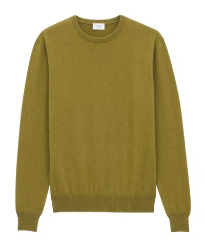 Saint Laurent Long-sleeved Cashmere Sweater In Green