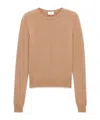 Saint Laurent Long-sleeved Cashmere Sweater In Nude