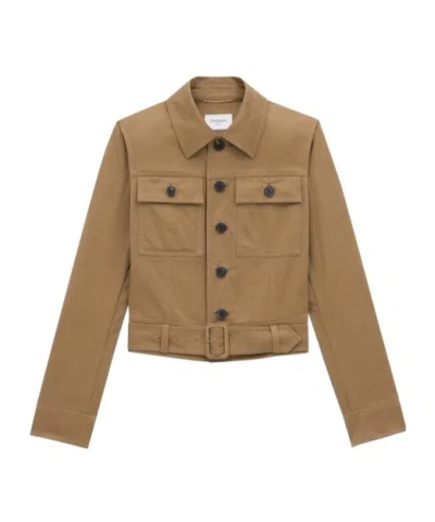 SAINT LAURENT SAINT LAURENT BUTTON-UP BELTED CROPPED JACKET